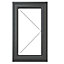Fortia 1P Clear Glazed Anthracite uPVC Right-handed Swinging Window, (H)820mm (W)610mm