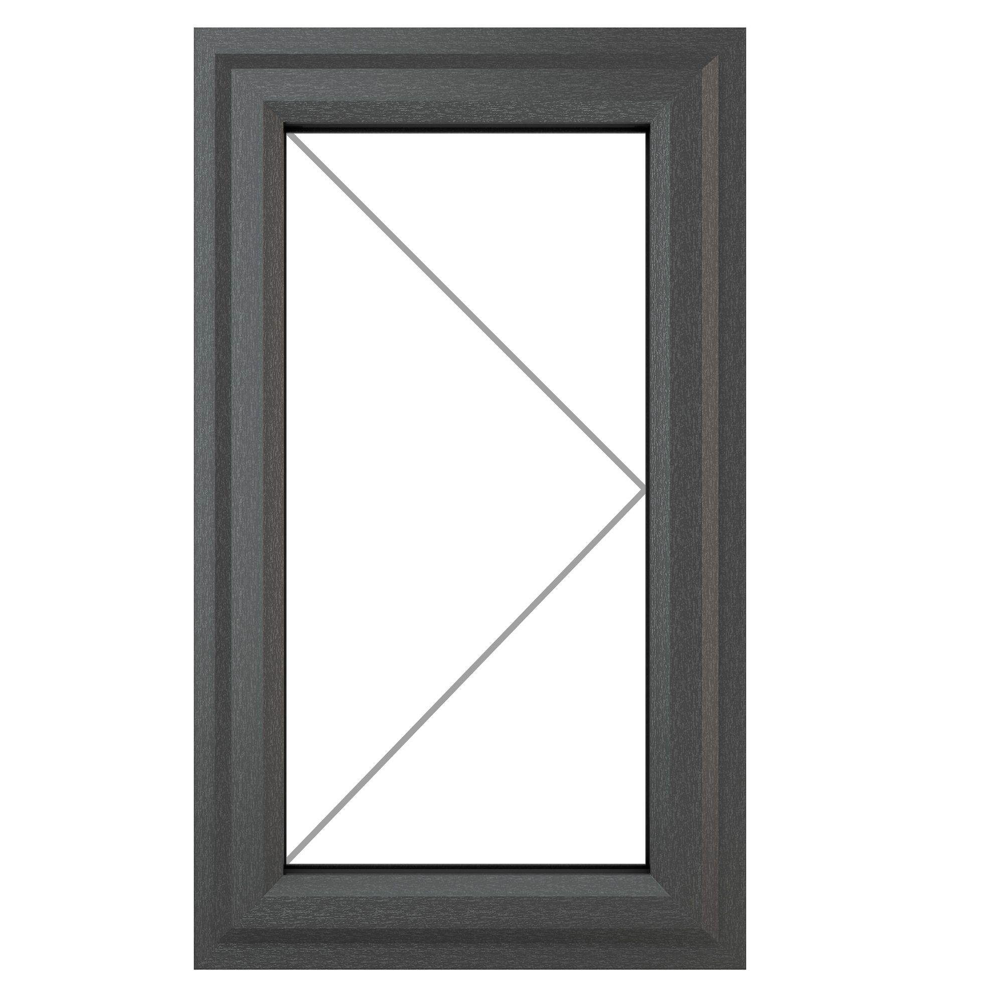 Fortia 1P Clear Glazed Anthracite uPVC Right-handed Swinging Window, (H)965mm (W)610mm