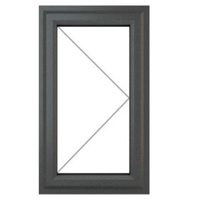 Fortia 1P Clear Glazed Anthracite/White uPVC Right-handed Swinging Window, (H)1190mm (W)610mm