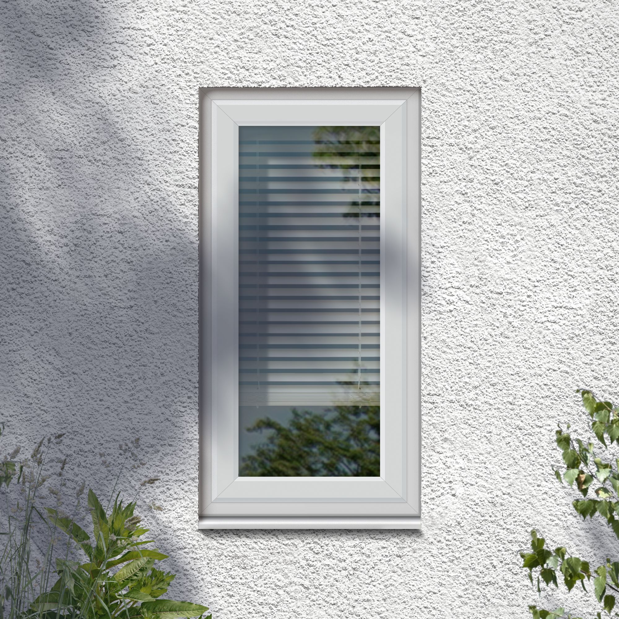 Fortia 1P Clear Glazed White uPVC Right-handed Swinging Window, (H)1115mm (W)610mm