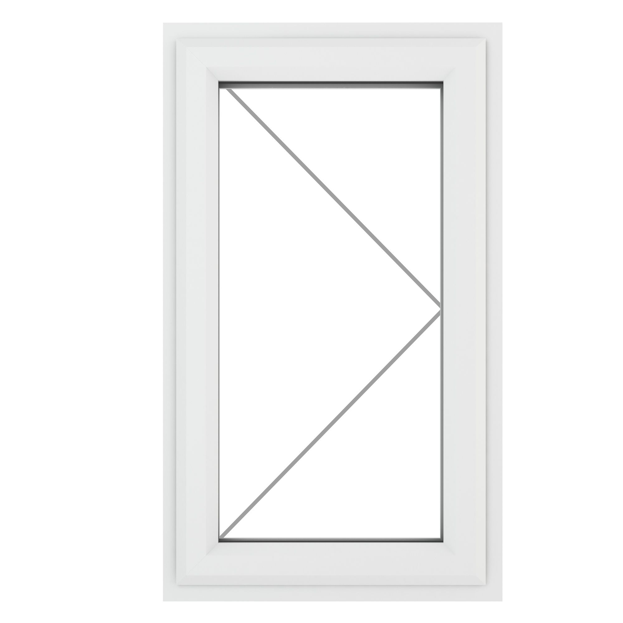 Fortia 1P Clear Glazed White uPVC Right-handed Swinging Window, (H)820mm (W)610mm