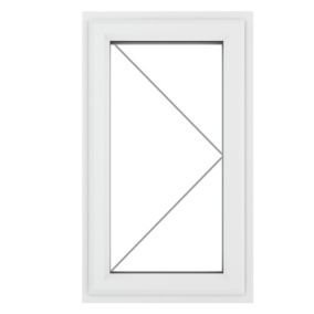 Fortia 1P Clear Glazed White uPVC Right-handed Swinging Window, (H)820mm (W)610mm