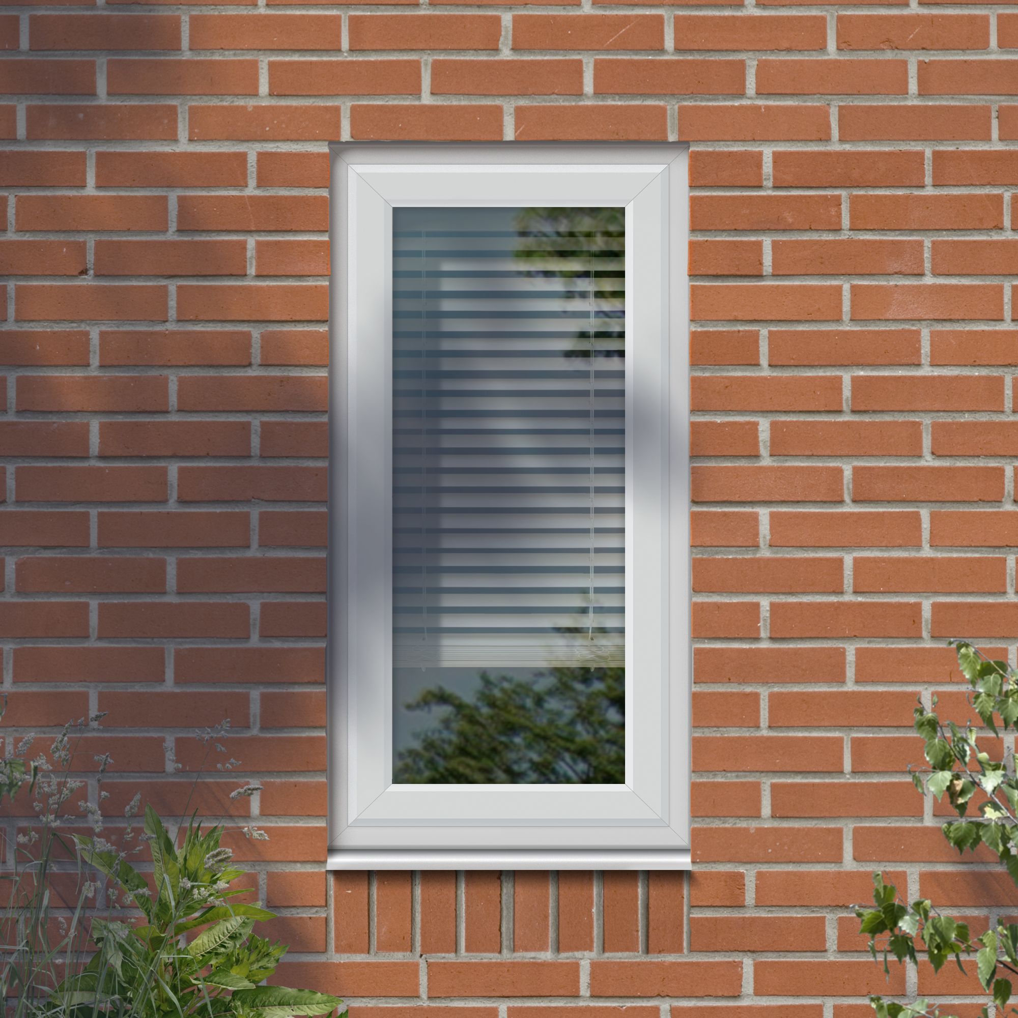 Fortia 1P Clear Glazed White uPVC Right-handed Swinging Window, (H)965mm (W)610mm