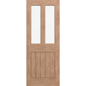 Fortia 2 Lite Clear Glazed Cottage Oak veneer Internal Door, (H)1981mm (W)838mm (T)35mm