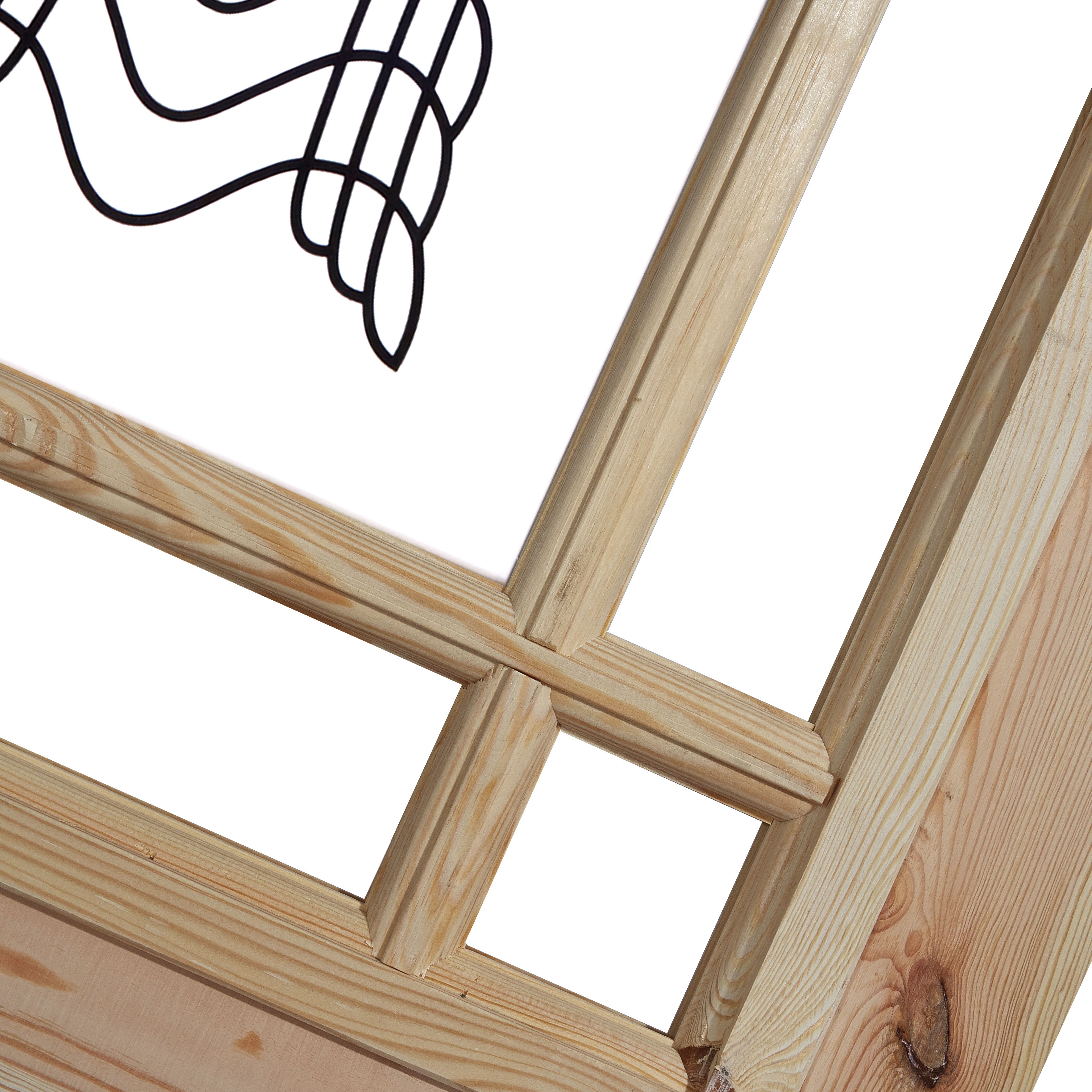 Fortia 2 panel 1 Lite Screen-printed Glazed Contemporary Natural Pine veneer Internal Timber Door, (H)1981mm (W)838mm (T)35mm
