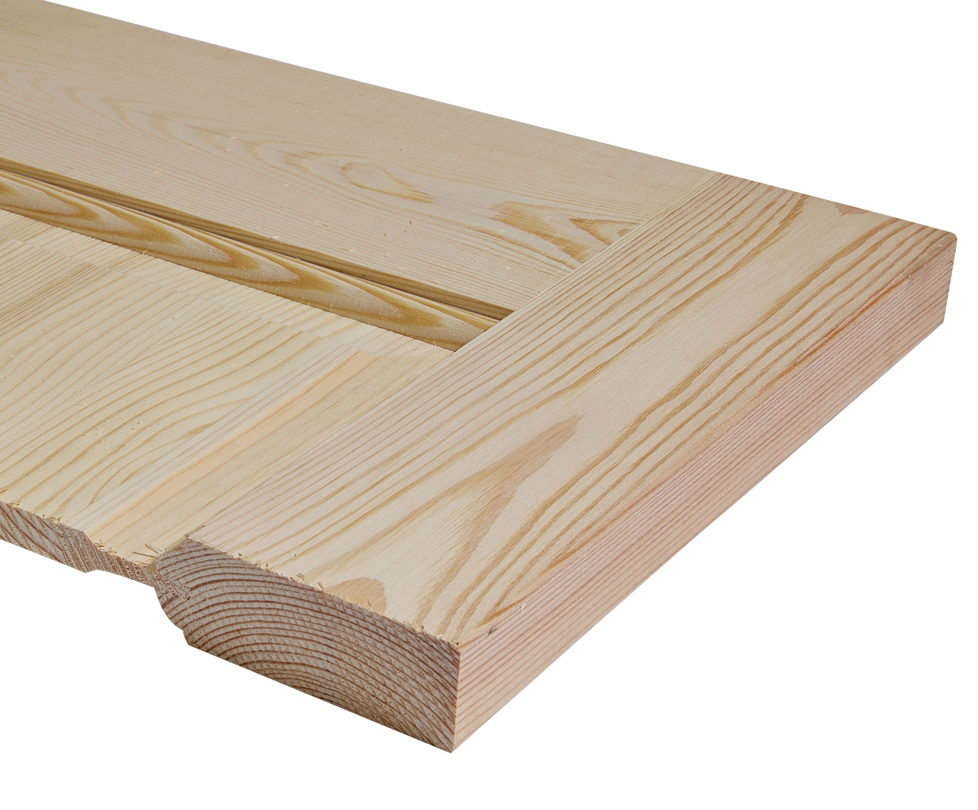 Fortia 2 panel 1 Lite Screen-printed Glazed Victorian Natural Pine veneer Internal Timber Door, (H)1981mm (W)686mm (T)35mm