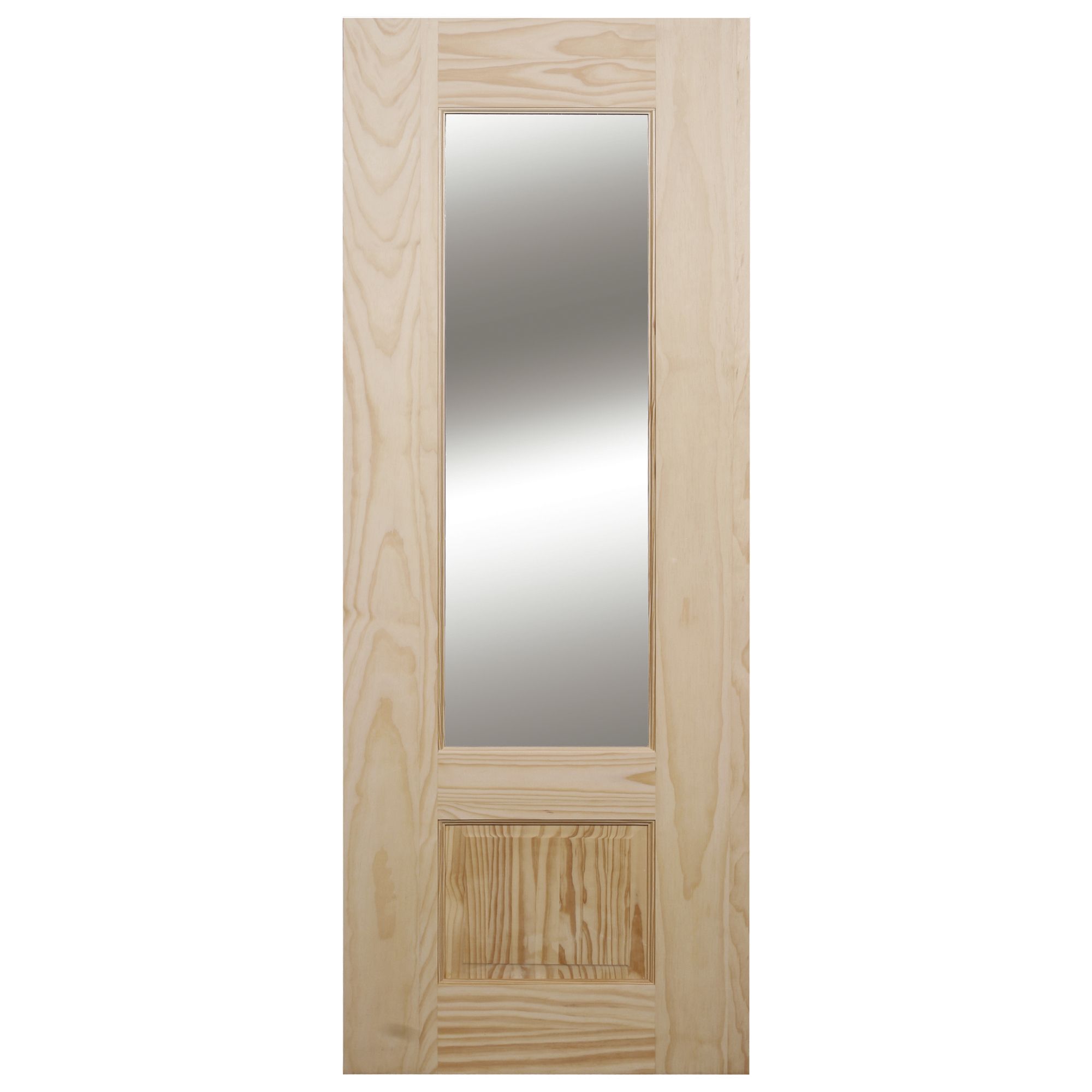 Fortia 2 panel Clear Glazed Contemporary Pine veneer Internal Clear pine Door, (H)1981mm (W)838mm (T)35mm