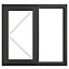 Fortia 2P Clear Glazed Anthracite uPVC Left-handed Swinging Window, (H)1040mm (W)1190mm