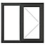 Fortia 2P Clear Glazed Anthracite uPVC Right-handed Swinging Window, (H)965mm (W)1190mm