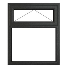 Fortia 2P Clear Glazed Anthracite uPVC Top hung Window, (H)1115mm (W)1190mm