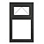 Fortia 2P Clear Glazed Anthracite uPVC Top hung Window, (H)1115mm (W)610mm