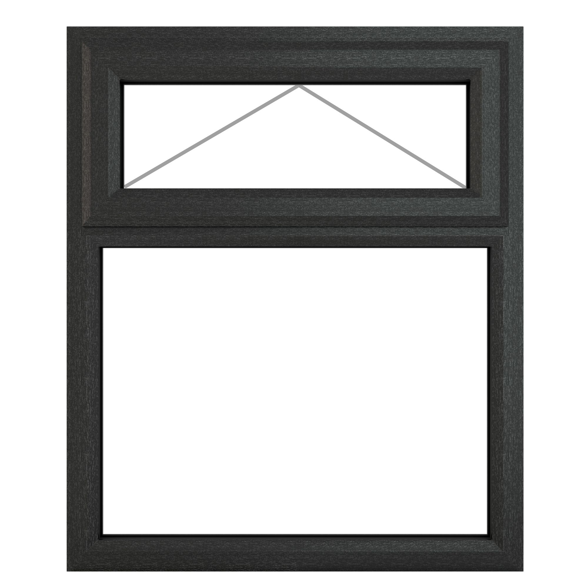 Fortia 2P Clear Glazed Anthracite uPVC Top hung Window, (H)1115mm (W)905mm