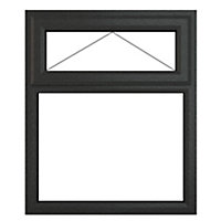 Fortia 2P Clear Glazed Anthracite uPVC Top hung Window, (H)960mm (W)905mm