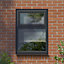 Fortia 2P Clear Glazed Anthracite uPVC Top hung Window, (H)960mm (W)905mm