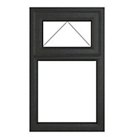 Fortia 2P Clear Glazed Anthracite uPVC Top hung Window, (H)965mm (W)610mm