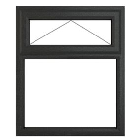 Fortia 2P Clear Glazed Anthracite/White uPVC Top hung Window, (H)960mm (W)905mm