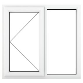 Fortia 2P Clear Glazed White uPVC Left-handed Swinging Window, (H)965mm (W)1190mm