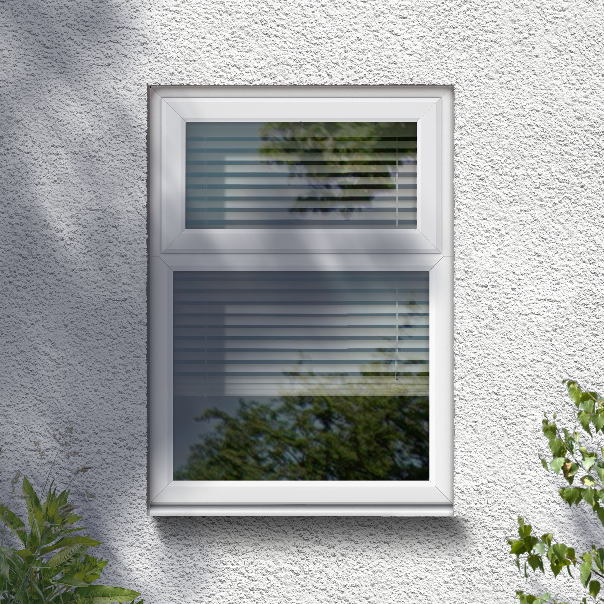 Fortia 2P Clear Glazed White uPVC Top hung Window, (H)1115mm (W)1190mm