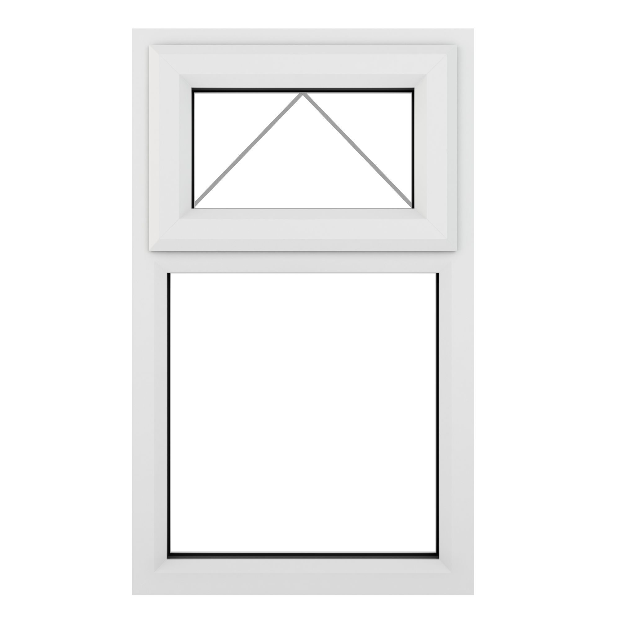 Fortia 2P Clear Glazed White uPVC Top hung Window, (H)1115mm (W)610mm