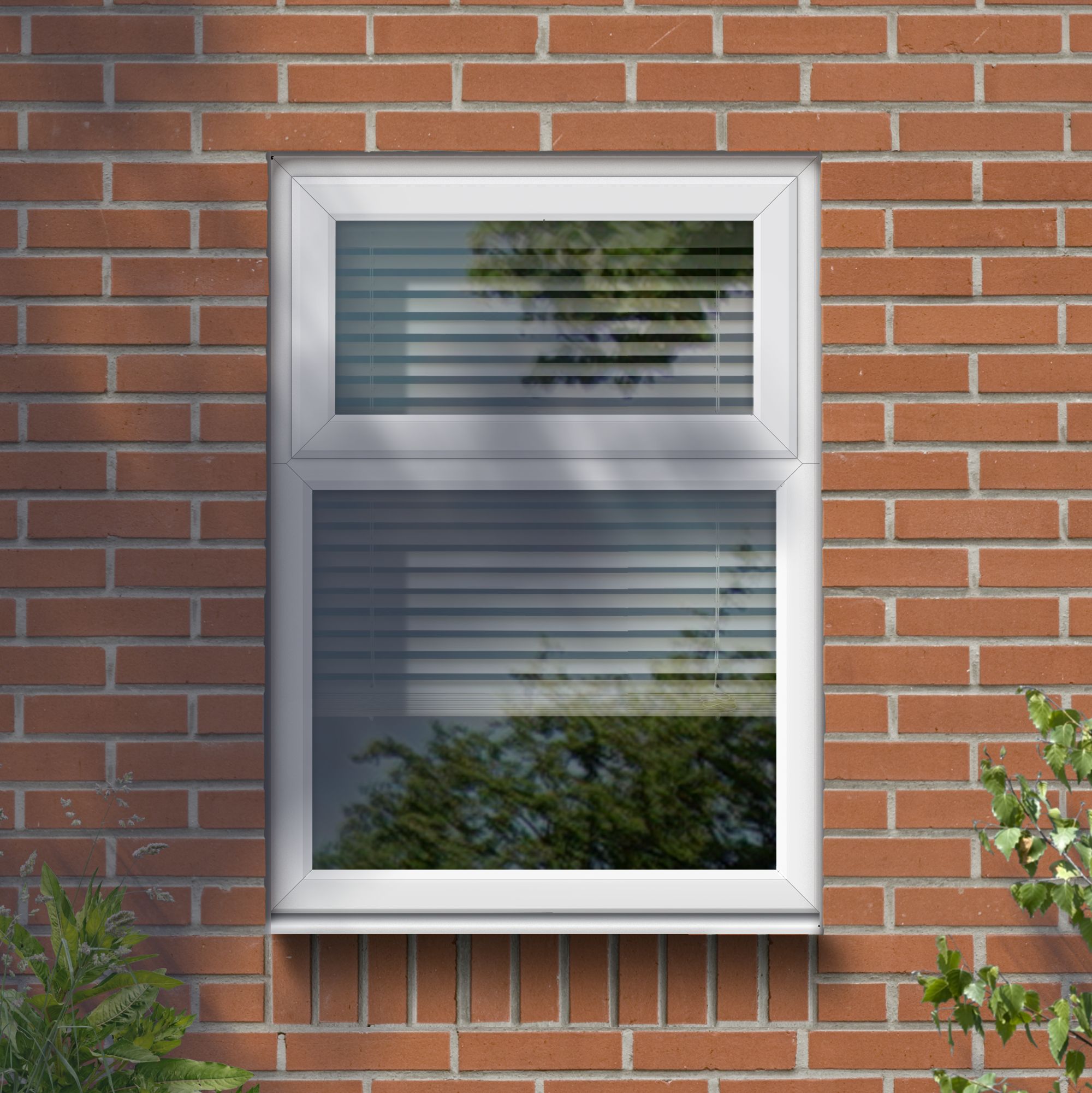 Fortia 2P Clear Glazed White uPVC Top hung Window, (H)1115mm (W)905mm