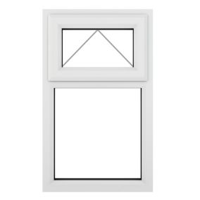 Fortia 2P Clear Glazed White uPVC Top hung Window, (H)1190mm (W)610mm