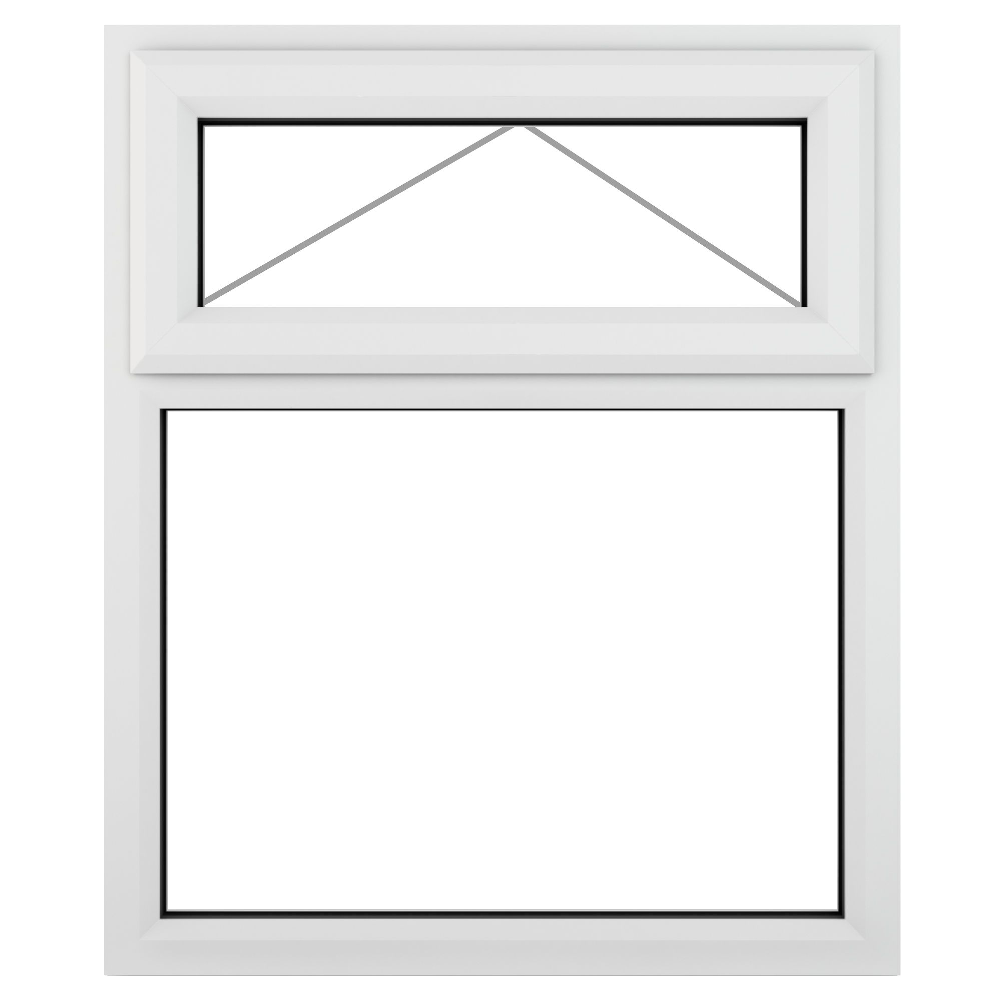 Fortia 2P Clear Glazed White uPVC Top hung Window, (H)965mm (W)1190mm