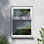 Fortia 2P Clear Glazed White uPVC Top hung Window, (H)965mm (W)905mm