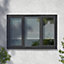 Fortia 3P Clear Glazed Anthracite uPVC LH & RH Swinging Window, (H)1040mm (W)1770mm