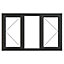 Fortia 3P Clear Glazed Anthracite uPVC LH & RH Swinging Window, (H)1190mm (W)1770mm
