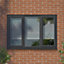 Fortia 3P Clear Glazed Anthracite uPVC LH & RH Swinging Window, (H)965mm (W)1770mm
