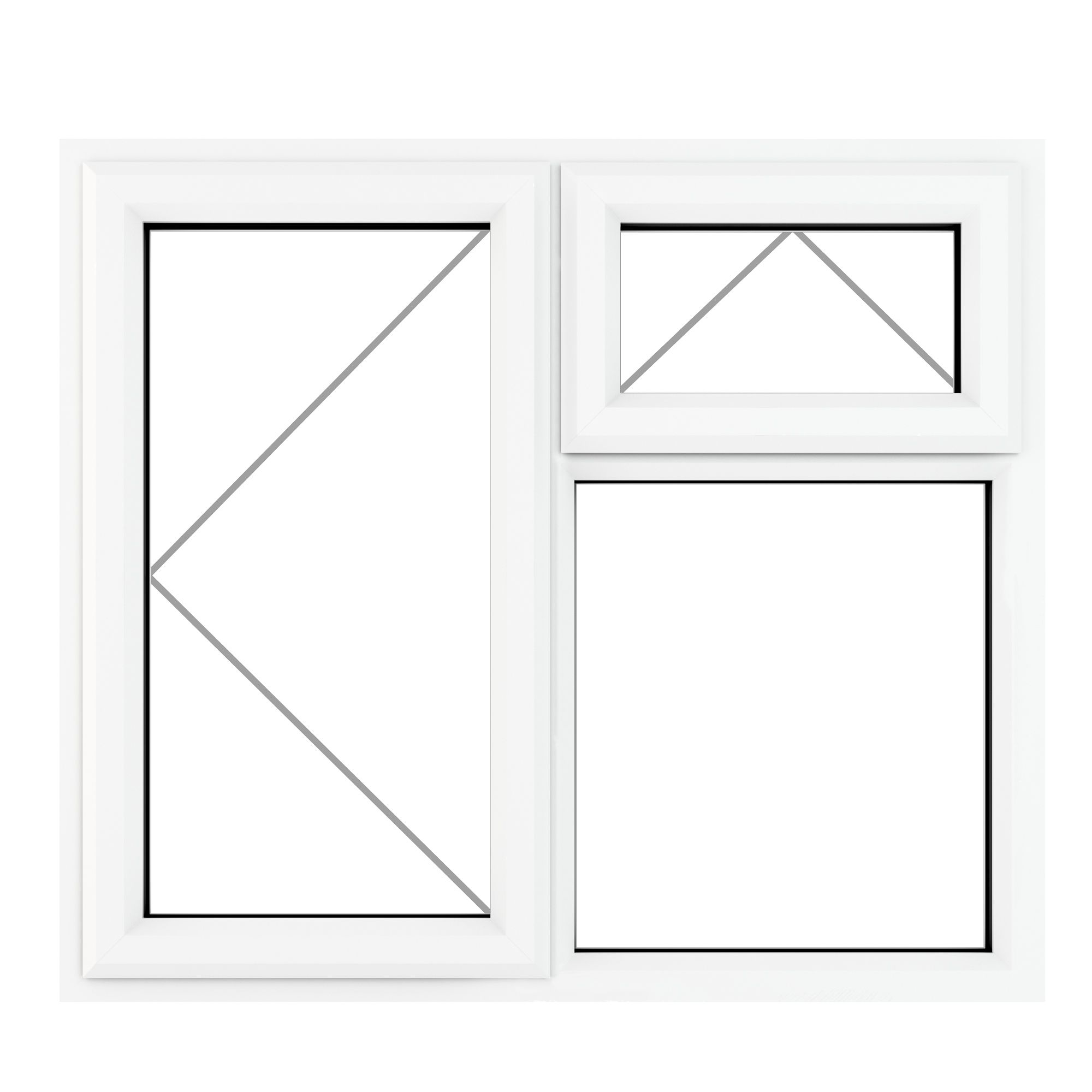 Fortia 3P Clear Glazed White uPVC Left-handed Side & top hung Window, (H)1040mm (W)1190mm Price Comparisons | Compare The Build