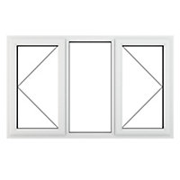 Fortia 3P Clear Glazed White uPVC LH & RH Swinging Window, (H)1115mm (W)1770mm