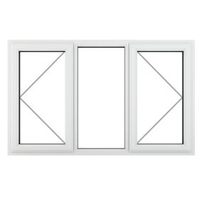 Fortia 3P Clear Glazed White uPVC LH & RH Swinging Window, (H)965mm (W)1770mm