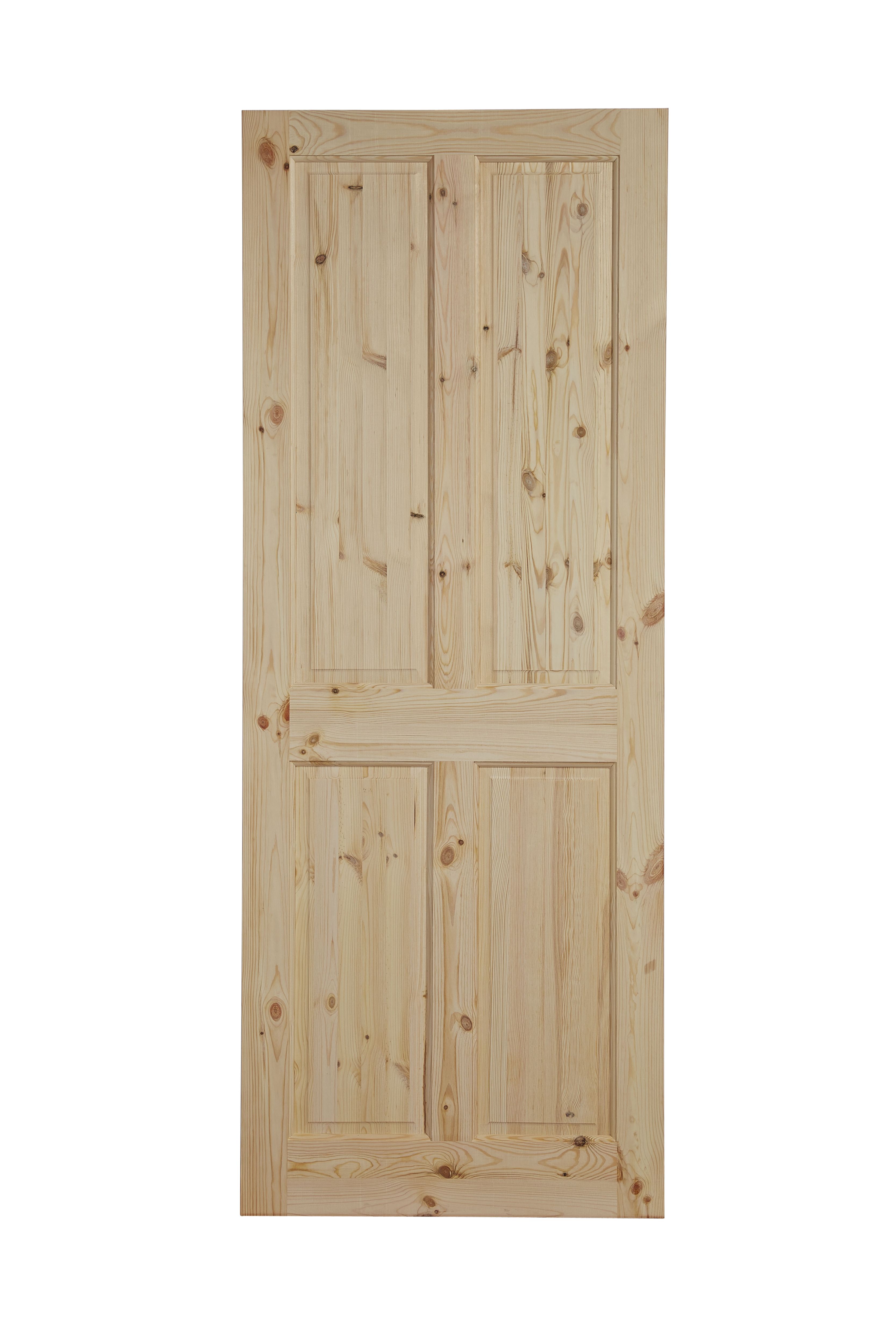 Fortia 4 panel Unglazed Victorian Natural Pine veneer Internal Timber Door, (H)2040mm (W)726mm (T)40mm
