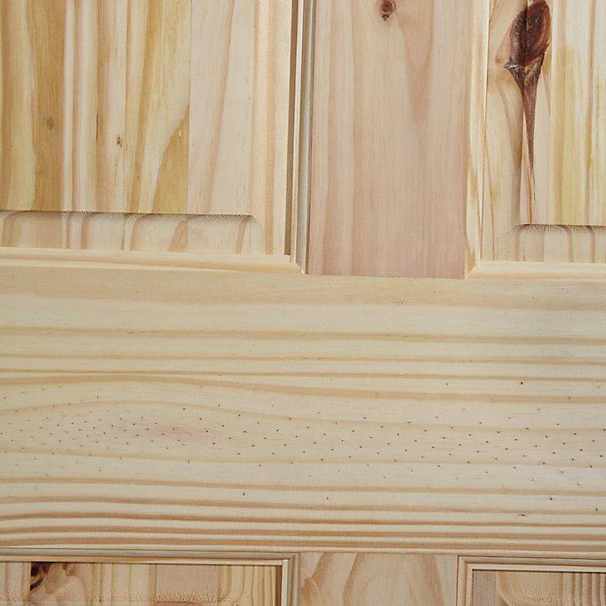Fortia 4 panel Unglazed Victorian Natural Pine veneer Internal Timber Door, (H)2040mm (W)726mm (T)40mm