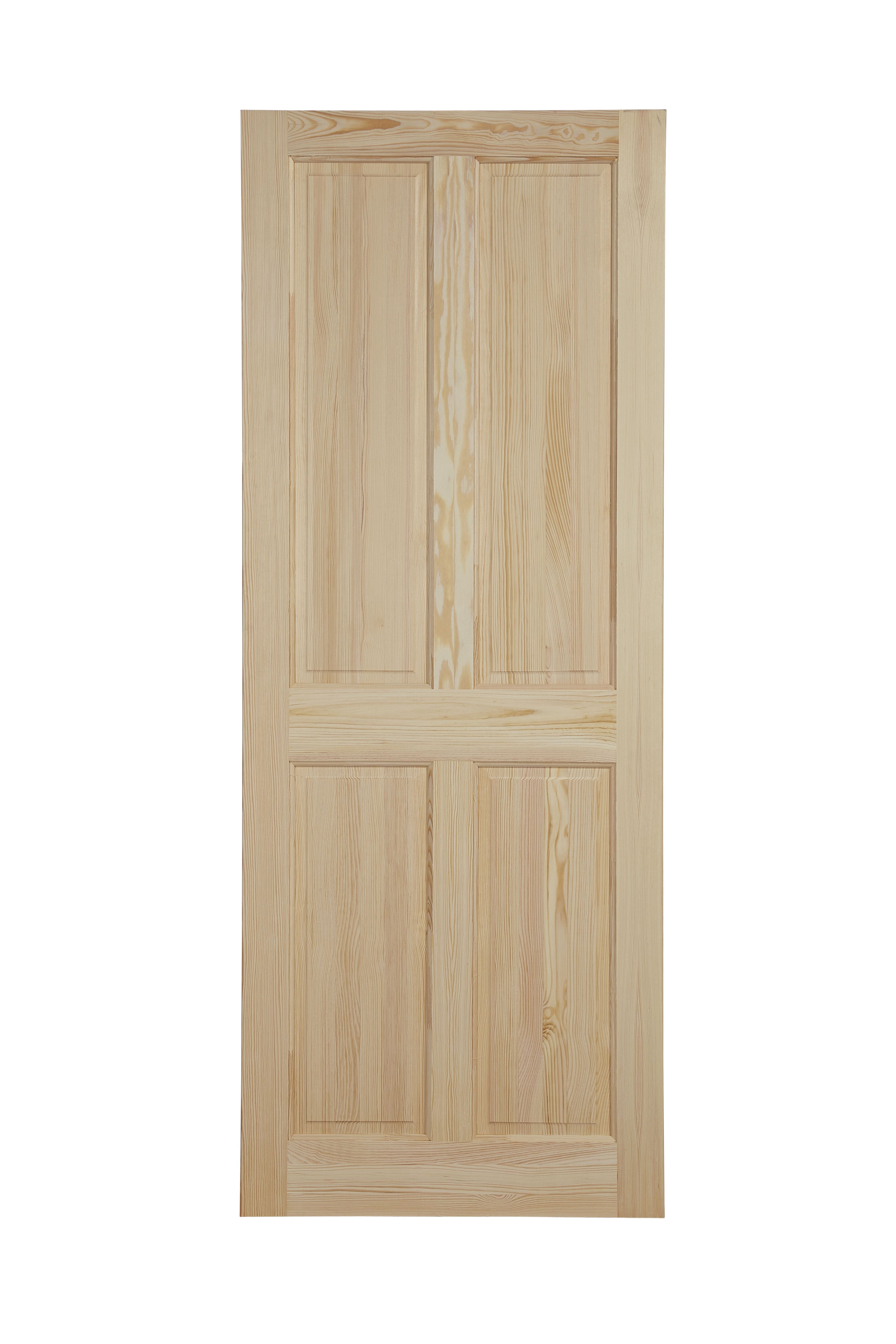 Fortia 4 panel Unglazed Victorian Natural Pine veneer Internal Timber Door, (H)2040mm (W)726mm (T)40mm