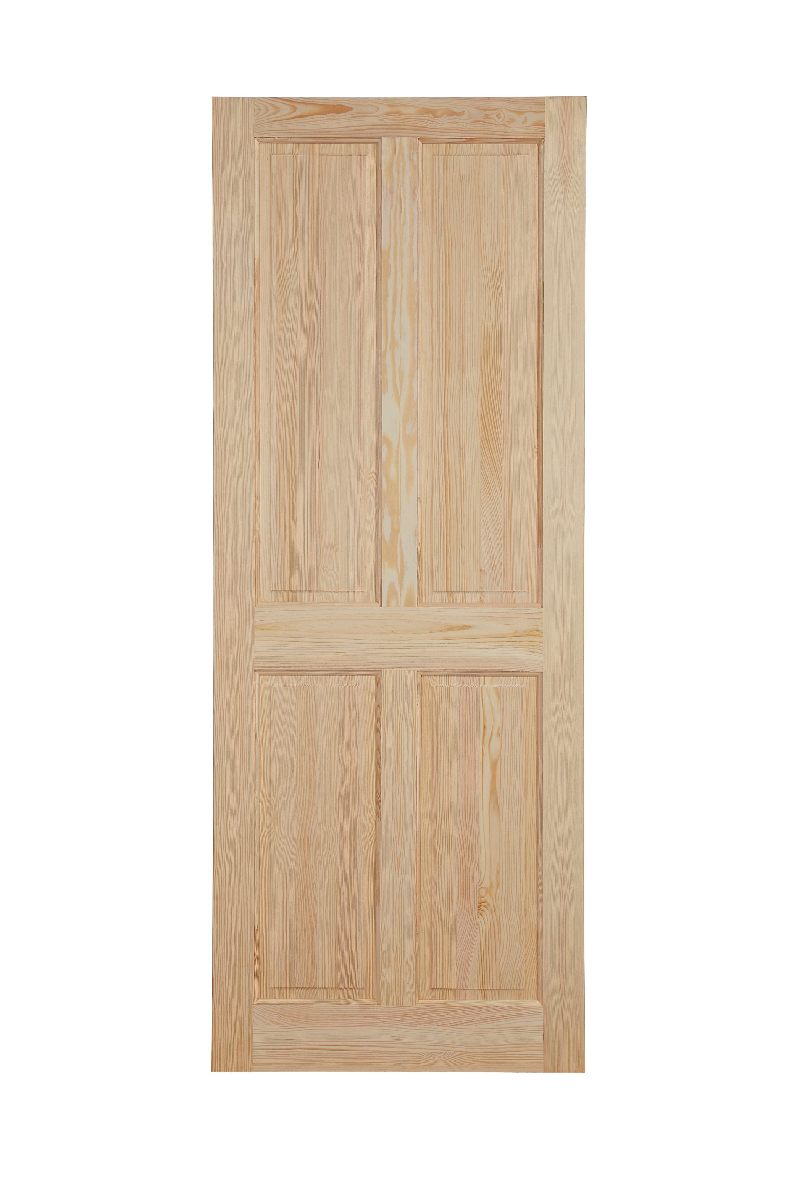 Fortia 4 panel Unglazed Victorian Pine veneer Internal Clear pine Door, (H)1981mm (W)762mm (T)35mm