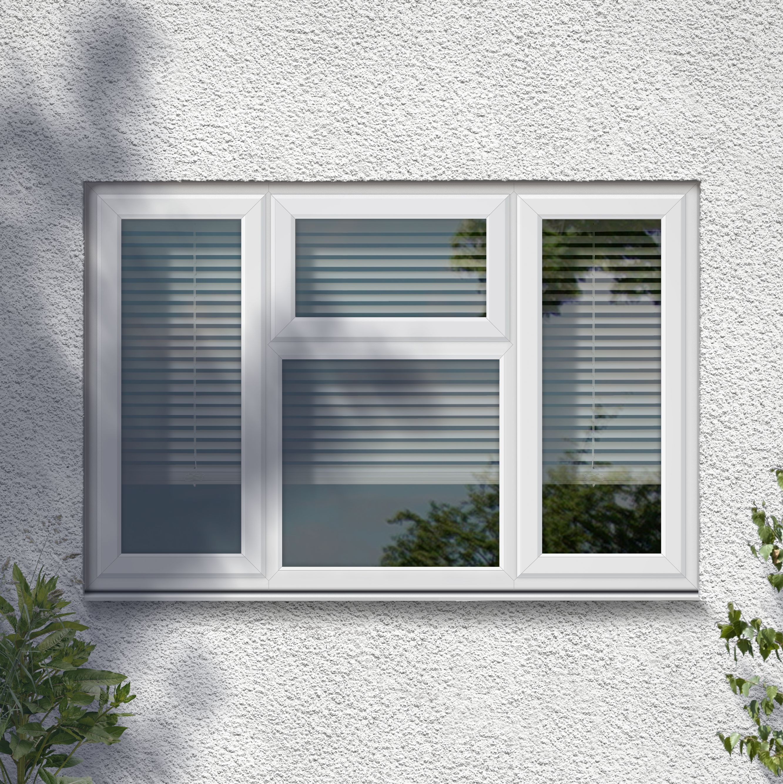 Fortia 4P Clear Glazed White uPVC LH & RH Side & top hung Window, (H)1040mm (W)1770mm