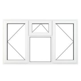 Fortia 4P Clear Glazed White uPVC LH & RH Side & top hung Window, (H)1115mm (W)1770mm