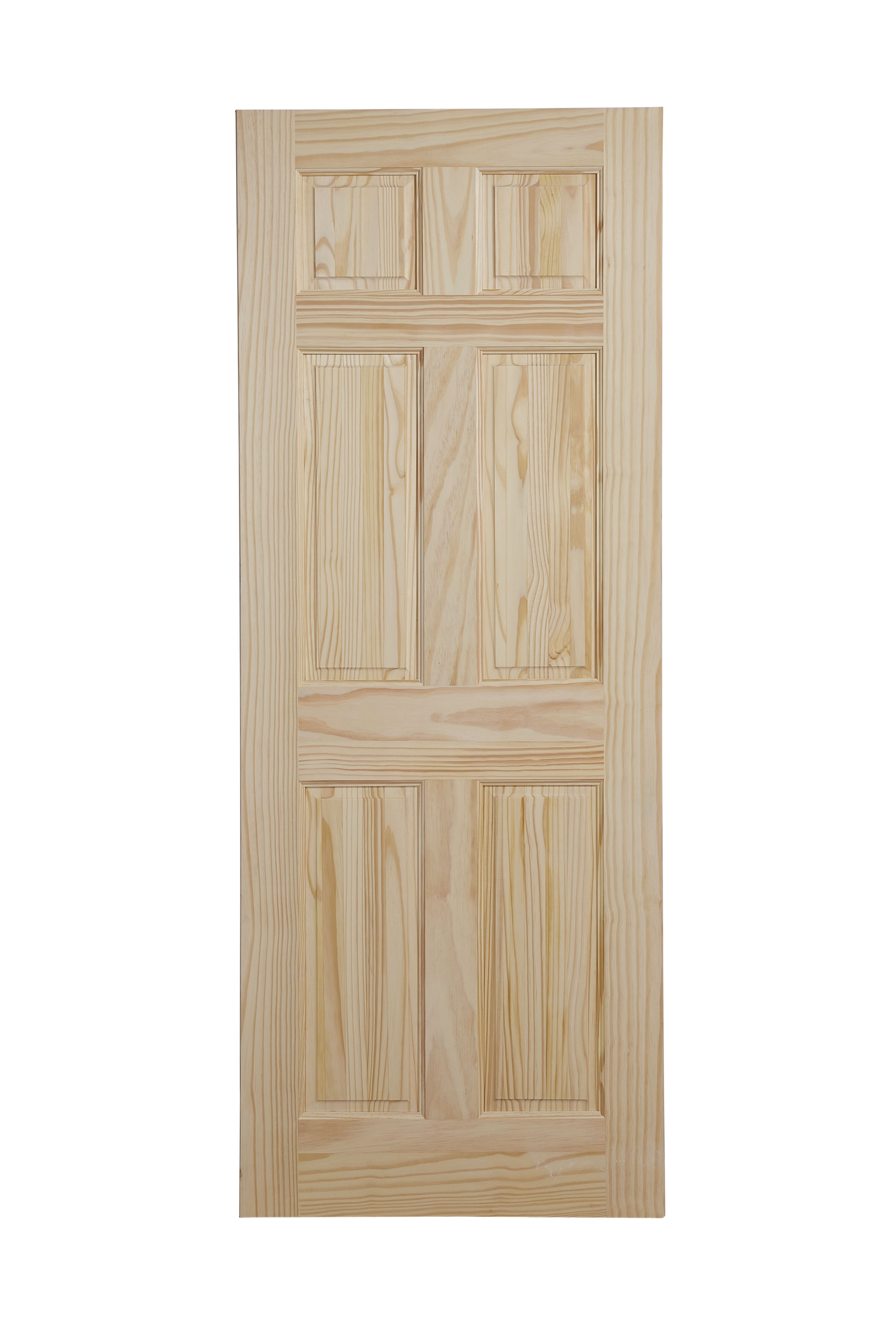 Fortia 6 panel Unglazed Victorian Natural Pine veneer Internal Timber Door, (H)2032mm (W)813mm (T)35mm