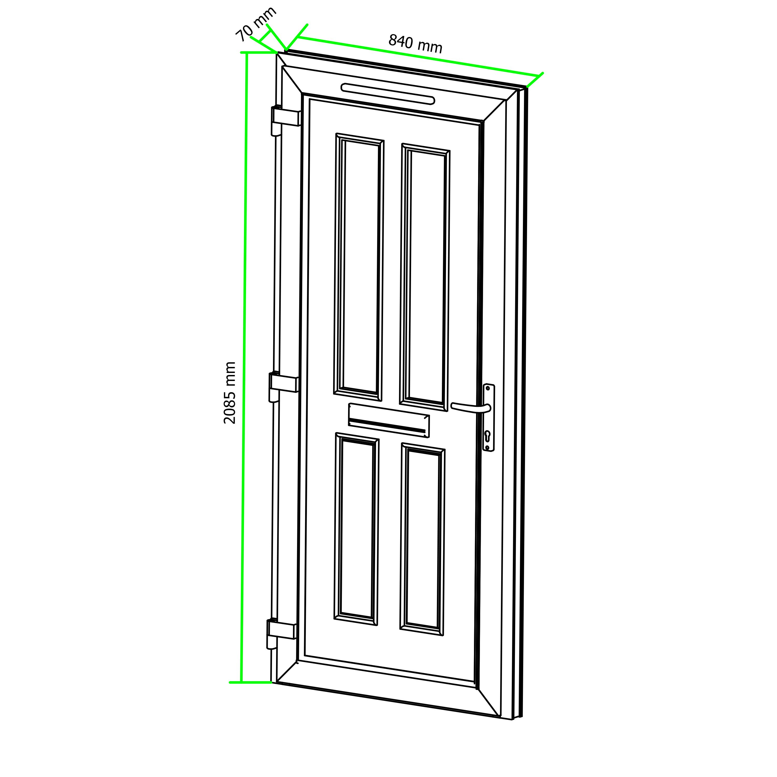 Fortia Chesil Frosted glass Frosted Glazed Anthracite RH External Front Door set, (H)2085mm (W)840mm