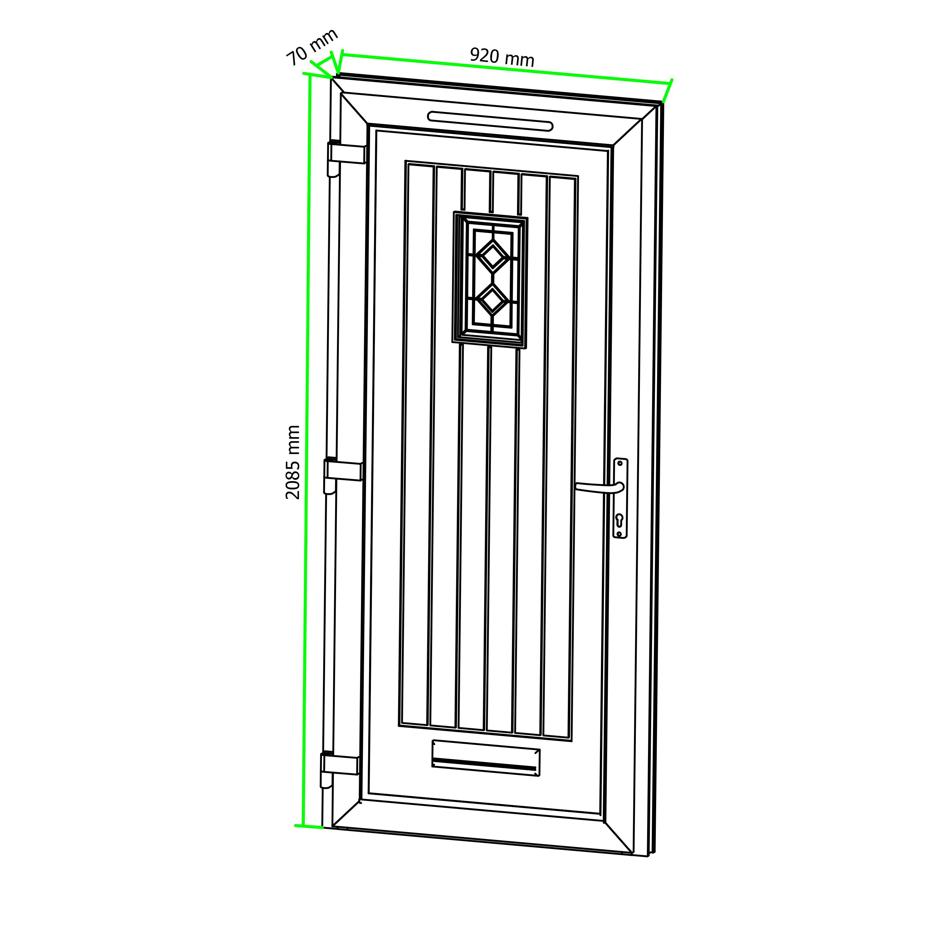 Fortia Curral Frosted Glazed White RH External Front Door set, (H)2085mm (W)920mm