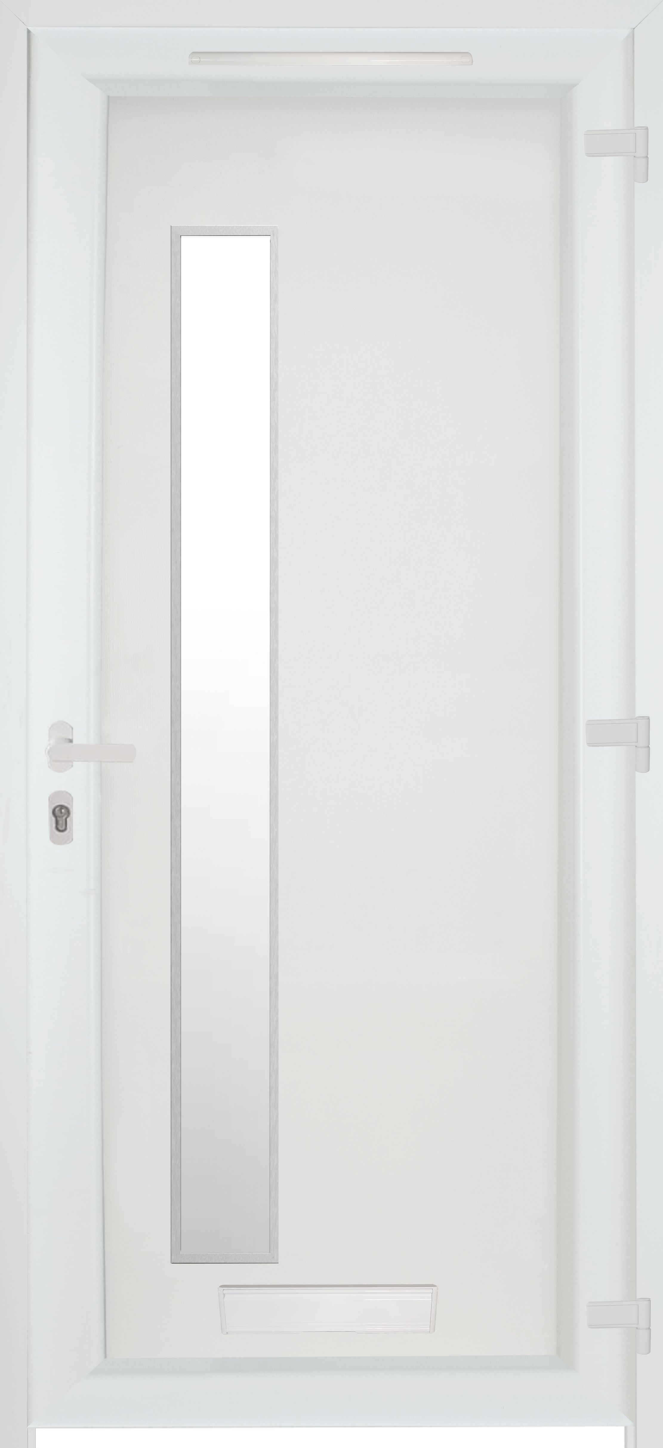 Fortia Gatteo Frosted Glazed White LH External Front Door set, (H)2085mm (W)920mm