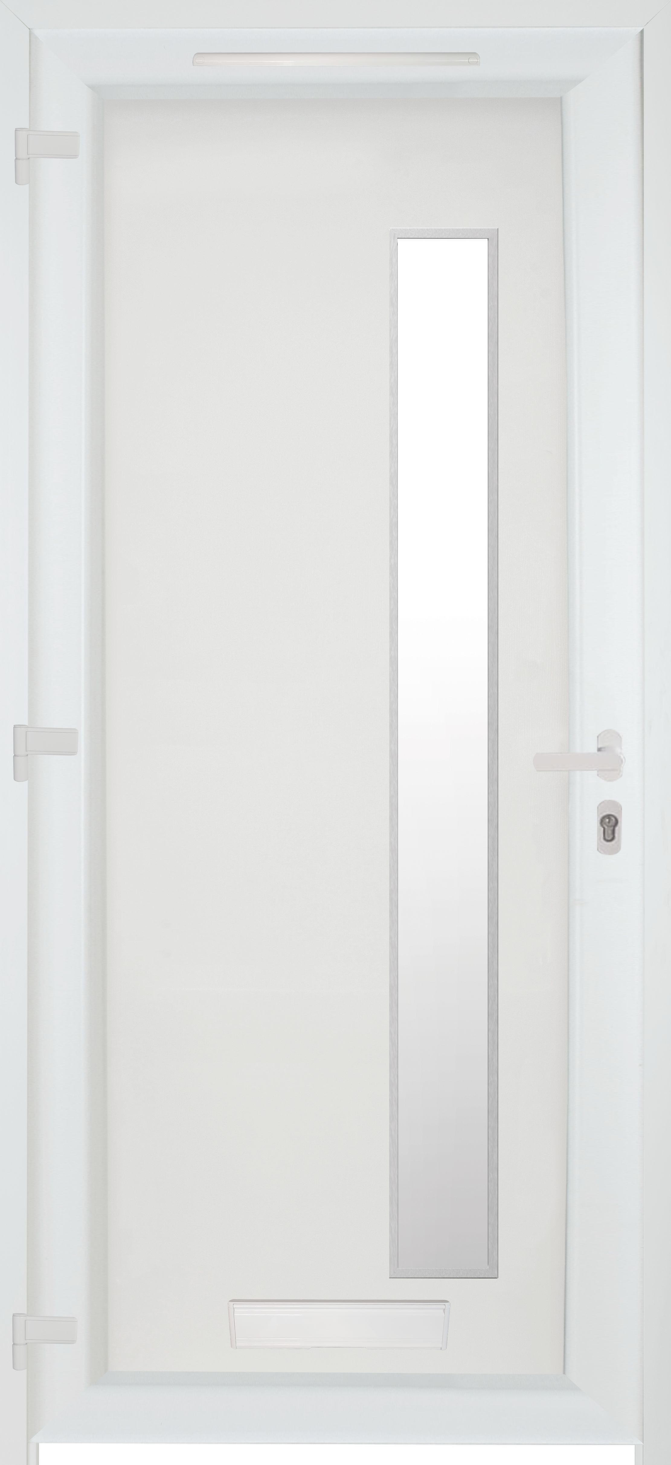 Fortia Gatteo Frosted Glazed White RH External Front Door set, (H)2085mm (W)840mm