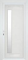 Fortia Gatteo Frosted Glazed White RH External Front Door set, (H)2085mm (W)920mm