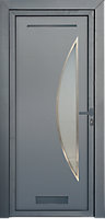 Fortia Hermoso Frosted Glazed Antracite LH External Front Door set, (H)2085mm (W)840mm