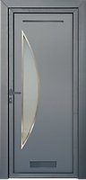 Fortia Hermoso Frosted Glazed Antracite RH External Front Door set, (H)2085mm (W)920mm