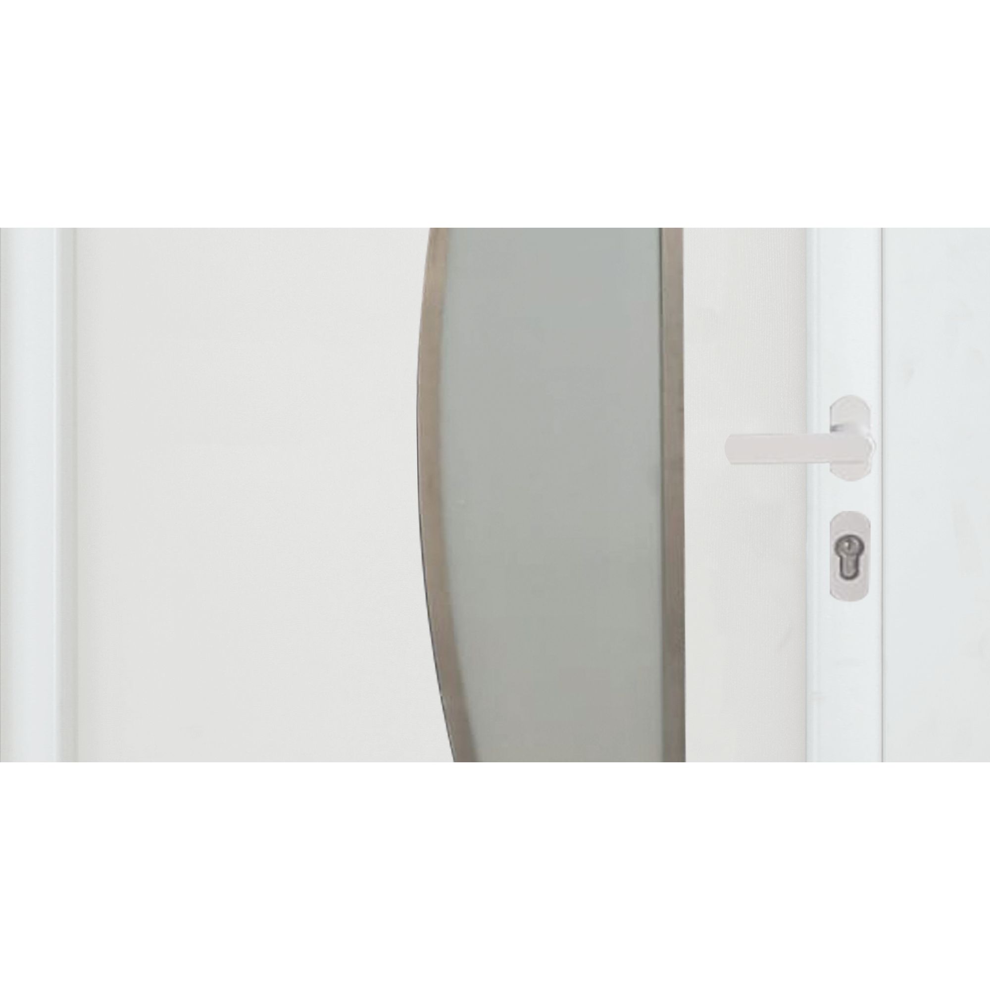 Fortia Hermoso Frosted Glazed White LH External Front Door set, (H)2085mm (W)920mm