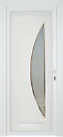 Fortia Hermoso Frosted Glazed White LH External Front Door set, (H)2085mm (W)920mm