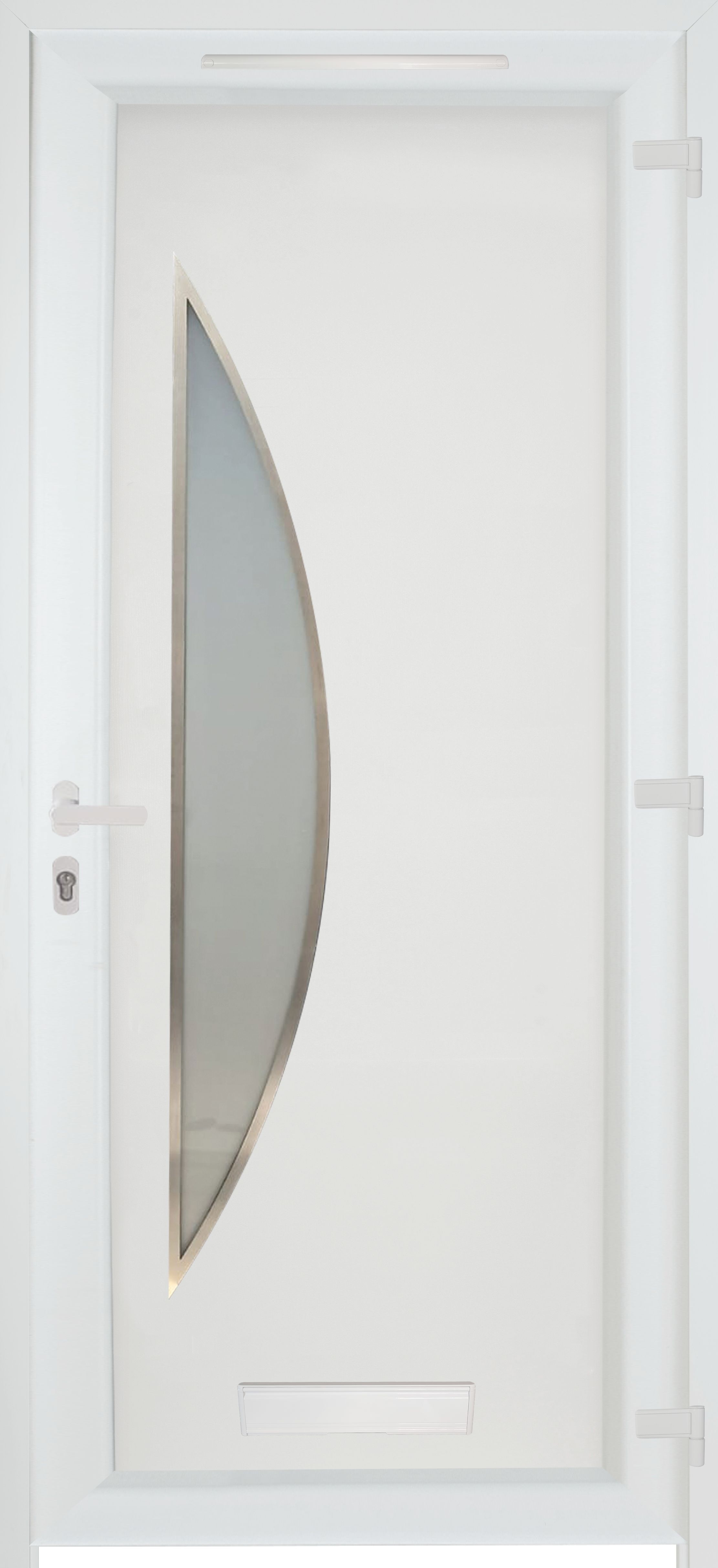 Fortia Hermoso Frosted Glazed White LH External Front Door set, (H)2085mm (W)920mm